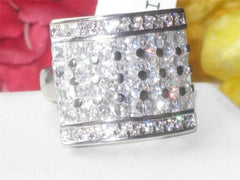 Jewellery Kingdom Ladies Cocktail Princess Cubic Zirconia Super Sparkling Ring (silver) - Jewelry Rings - British D'sire
