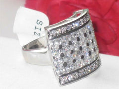 Jewellery Kingdom Ladies Cocktail Princess Cubic Zirconia Super Sparkling Ring (silver) - Jewelry Rings - British D'sire