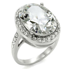 Jewellery Kingdom Ladies Cocktail Silver Cubic Zirconia Stainless Steel Silver Ring - Jewelry Rings - British D'sire