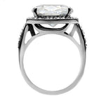 Jewellery Kingdom Ladies Cocktail Silver Cubic Zirconia Stainless Steel Silver Ring - Jewelry Rings - British D'sire