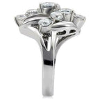 Jewellery Kingdom Ladies Cocktail Solitaires 6 Carat Cz Scattered Stainless Steel Silver Ring - Jewelry Rings - British D'sire