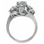 Jewellery Kingdom Ladies Cocktail Solitaires 6 Carat Cz Scattered Stainless Steel Silver Ring - Jewelry Rings - British D'sire