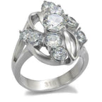 Jewellery Kingdom Ladies Cocktail Solitaires 6 Carat Cz Scattered Stainless Steel Silver Ring - Jewelry Rings - British D'sire