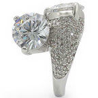 Jewellery Kingdom Ladies Cocktail Statement Rhodium Double Solitaires 9 Carat Ring (Silver) - Jewelry Rings - British D'sire
