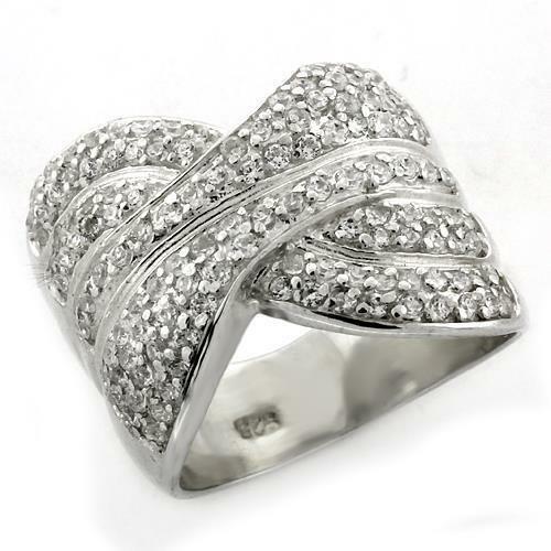 Jewellery Kingdom Ladies Cocktail Sterling Silver Cubic Zirconia Comfort Ring - Jewelry Rings - British D'sire Main image