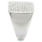 Jewellery Kingdom Ladies Cocktail Super Sparkling Pave Rhodium Cubic Zirconnia Ring (Silver) - Jewelry Rings - British D'sire