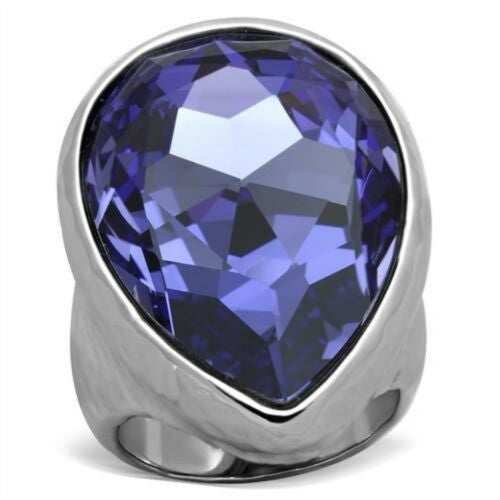 Jewellery Kingdom Ladies Cocktail Tanzanite Purple 25 Carat Stainless Steel Bezel Ring - Jewelry Rings - British D'sire Main image