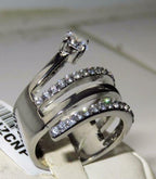 Jewellery Kingdom Ladies Coil Solitaire Band Stainless Steel Wide Ring (Silver) - Rings - British D'sire