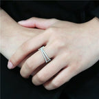 Jewellery Kingdom Ladies Contemporary Sparkle Cubic Zircon Ring Band (Silver) - Rings - British D'sire