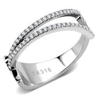 Jewellery Kingdom Ladies Contemporary Sparkle Cubic Zircon Ring Band (Silver) - Rings - British D'sire