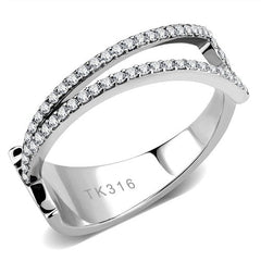 Jewellery Kingdom Ladies Contemporary Sparkle Cubic Zircon Ring Band (Silver) - Rings - British D'sire