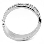Jewellery Kingdom Ladies Contemporary Sparkle Cubic Zircon Ring Band (Silver) - Rings - British D'sire