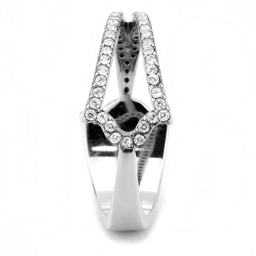 Jewellery Kingdom Ladies Contemporary Sparkle Cubic Zircon Ring Band (Silver) - Rings - British D'sire