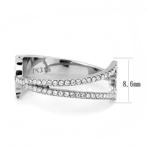 Jewellery Kingdom Ladies Contemporary Sparkle Cubic Zircon Ring Band (Silver) Secondary image