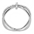 Jewellery Kingdom Ladies Cross Bow Cz Stainless Steel Elegant Pave Ring (Silver) - Jewelry Rings - British D'sire