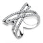 Jewellery Kingdom Ladies Crossover Band Cz Pave Accents Stainless Steel Pretty Ring (Silver) - Jewelry Rings - British D'sire