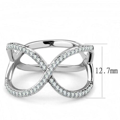 Jewellery Kingdom Ladies Stainless Steel Crossover Band Ring (Silver) Secondary image