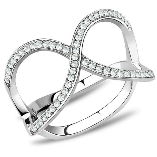 Jewellery Kingdom Ladies Crossover Band Ring (Silver) - Rings - British D'sire Main image