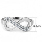 Jewellery Kingdom Ladies Crossover Pave Band Stainless Steel Ring (Silver) - Rings - British D'sire