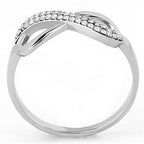 Jewellery Kingdom Ladies Crossover Pave Band Stainless Steel Ring (Silver) - Rings - British D'sire