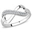 Jewellery Kingdom Ladies Crossover Pave Band Stainless Steel Ring (Silver) - Rings - British D'sire