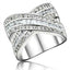 Jewellery Kingdom Ladies Crossover Princess Cut Sterling Silver Cubic Zirconia Silver Ring - Jewelry Rings - British D'sire
