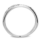 Jewellery Kingdom Ladies Crossover Simulated Diamonds Stainless Steel Silver Ring - Jewelry Rings - British D'sire
