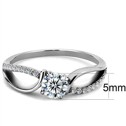 Jewellery Kingdom Ladies Crossover Solitaire Accents 2K Ring Silver Secondary image