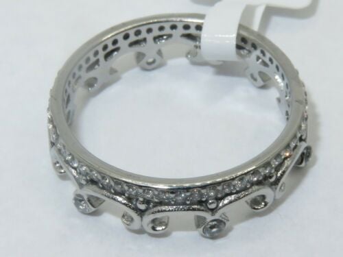 Jewellery Kingdom Ladies Crown Band Full Eternity Tiera Ring (Silver) - Rings - British D'sire