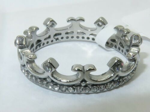 Jewellery Kingdom Ladies Crown Band Full Eternity Tiera Ring (Silver) - Rings - British D'sire