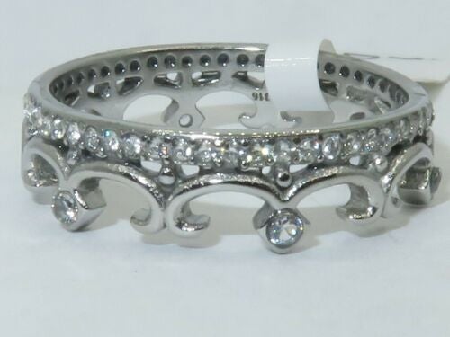 Jewellery Kingdom Ladies Crown Band Full Eternity Tiera Ring (Silver) - Rings - British D'sire