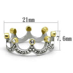 Jewellery Kingdom Ladies Crown Band Gold Teira Full Eternity Cz Stainless Steel Ring (Silver) - Jewelry Rings - British D'sire