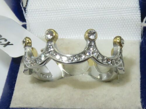 Jewellery Kingdom Ladies Crown Band Gold Teira Full Eternity Cz Stainless Steel Ring (Silver) Secondary image