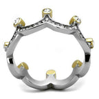 Jewellery Kingdom Ladies Crown Band Gold Teira Full Eternity Cz Stainless Steel Silver Ring - Jewelry Rings - British D'sire
