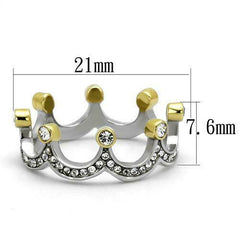 Jewellery Kingdom Ladies Crown Band Gold Teira Full Eternity Cz Stainless Steel Silver Ring - Jewelry Rings - British D'sire