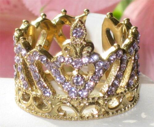 Jewellery Kingdom Ladies Crown Light Purple Amethyst Cocktail Ring (Gold) Secondary image