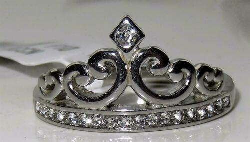 Jewellery Kingdom Ladies Crown Tiara Cz Stainless Steel Silver Solitaire Cubic Zirconia Ring - Jewelry Rings - British D'sire