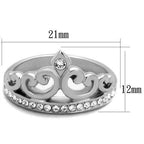 Jewellery Kingdom Ladies Crown Tiara Cz Stainless Steel Silver Solitaire Cubic Zirconia Ring - Jewelry Rings - British D'sire