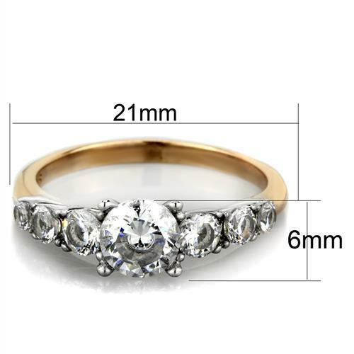 Jewellery Kingdom Ladies Cubic Zirconia Anniversary 35 Carat Clear Sparkling Ring (Rose Gold) - Rings - British D'sire