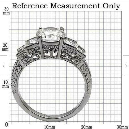 Jewellery Kingdom Ladies Cubic Zirconia Anniversary Stainless Steel Princess Round Ring - Rings - British D'sire