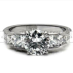 Jewellery Kingdom Ladies Cubic Zirconia Anniversary Stainless Steel Princess Round Ring - Rings - British D'sire
