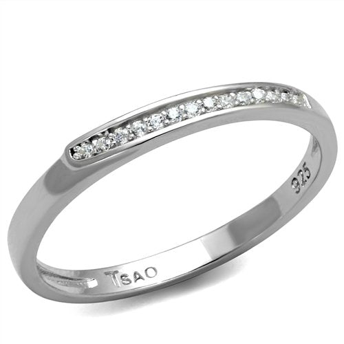Jewellery Kingdom Ladies Cubic Zirconia Band 27 mm Sterling Eternity Wedding Thumb Handmade Ring (Silver) - Jewelry Rings - British D'sire Main image