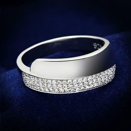 Jewellery Kingdom Ladies Cubic Zirconia Band 8mm Eternity Wedding Ring (Sterling Silver) Secondary image