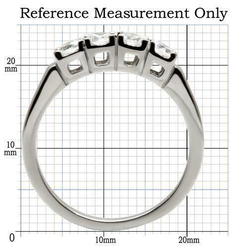 Jewellery Kingdom Ladies Cubic Zirconia Band Eternity Anniversary Stainless Steel Stacking Ring (Silver) - Rings - British D'sire