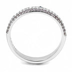 Jewellery Kingdom Ladies Cubic Zirconia Band Stacking Eternity 36mm Topaz Cear Stainless Steel Ring (Pink) - Jewelry Rings - British D'sire