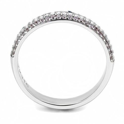 Jewellery Kingdom Ladies Cubic Zirconia Band Stacking Eternity 36mm Topaz Cear Stainless Steel Ring (Pink) - Jewelry Rings - British D'sire