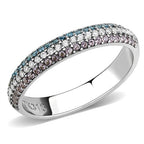 Jewellery Kingdom Ladies Cubic Zirconia Band Stacking Eternity 36mm Topaz Cear Stainless Steel Ring (Pink) - Jewelry Rings - British D'sire