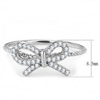 Jewellery Kingdom Ladies Cubic Zirconia Bow Stainless Steel Sparkling New Comfort Rope Band Ring (Silver) - Jewelry Rings - British D'sire