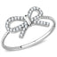 Jewellery Kingdom Ladies Cubic Zirconia Bow Stainless Steel Sparkling New Comfort Rope Band Ring (Silver) - Jewelry Rings - British D'sire