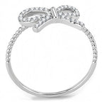 Jewellery Kingdom Ladies Cubic Zirconia Bow Stainless Steel Sparkling New Comfort Rope Band Ring (Silver) - Jewelry Rings - British D'sire
